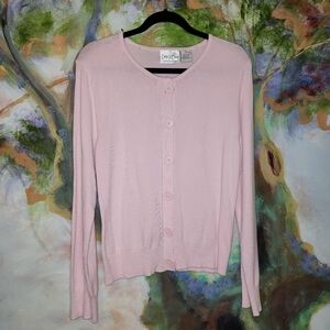 Carly St.Claire Vintage Button Up Pink Sweater